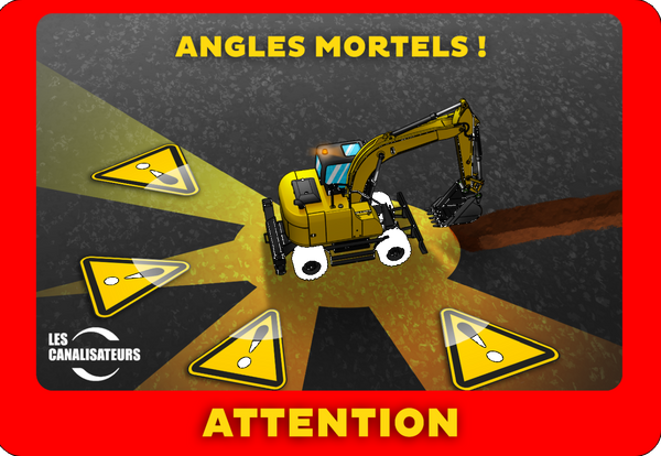 Autocollant "Angles mortels : attention"